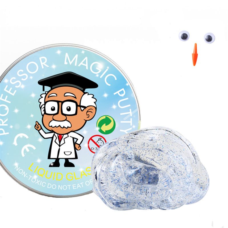 Transparent Slime Toys Never Dry No Borax Crystal Glue Plasticine Clay Kids Antistress Toy Supplies: Starry Blue