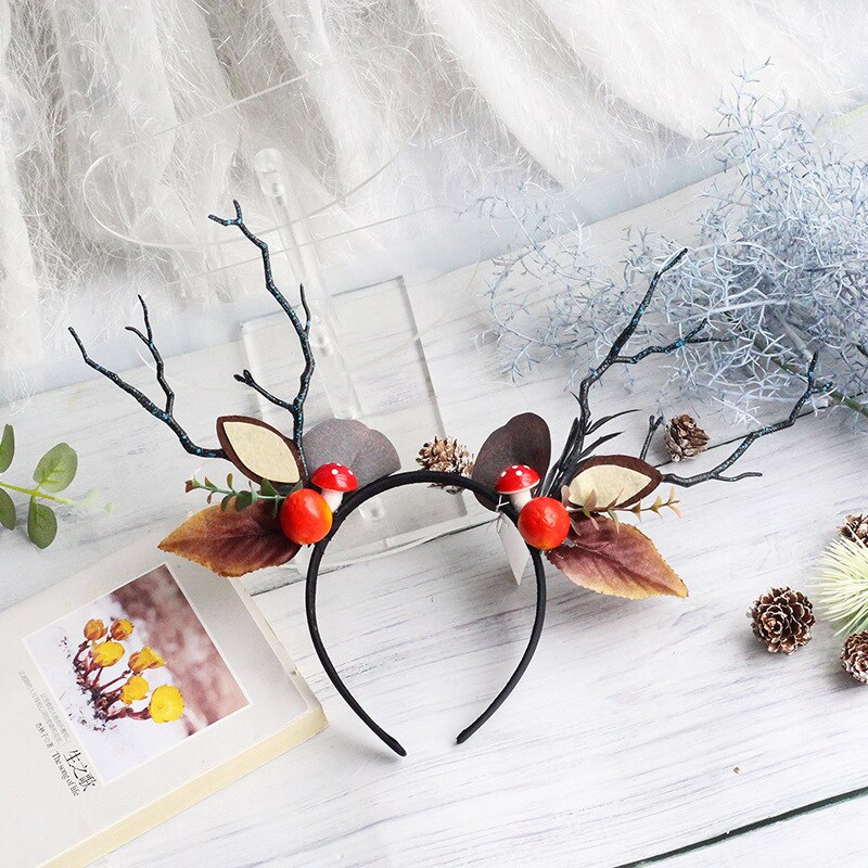 Rama, cuerno de ciervo, diadema, pájaro, tocado de mariposa, espectáculo de noche de Halloween y Navidad para niños