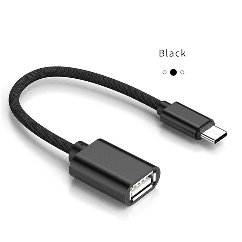 Type-C/Micro Usb Male Otg Adapter Kabel Usb Otg Adapter Kabel Usb Female Naar Micro Usb male Converter Otg Adapter Kabel: type c black