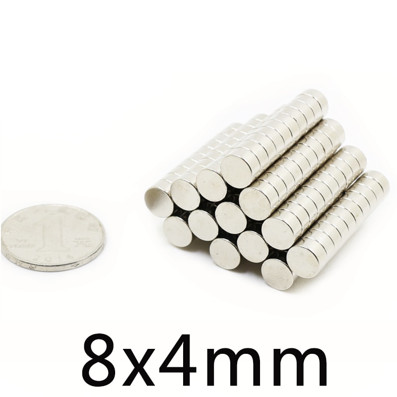 50/100/200Pcs Neodymium Magneet 8*4mm Super Sterke Krachtige Permanente Magnetische Magneten 8mm x 4mm N35 Kleine Ronde NdFeB Cilinder