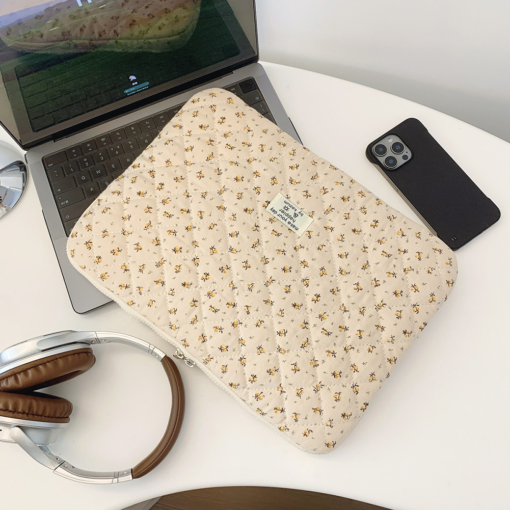 Flower Pattern Laptop Sleeve Case Bags Portable Computer Cover Bag Tablet Pouch for Macbook Air Pro 11 13 14 15 Inch Cover: 13-inch / LIGHT BLUE