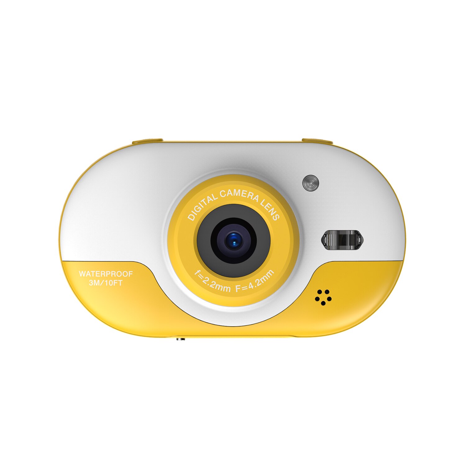 8MP Children Digital Camera Kids Waterproof Camera with Front and Rear Dual Cameras 2.4 Inch IPS HD Display Screen: Yellow