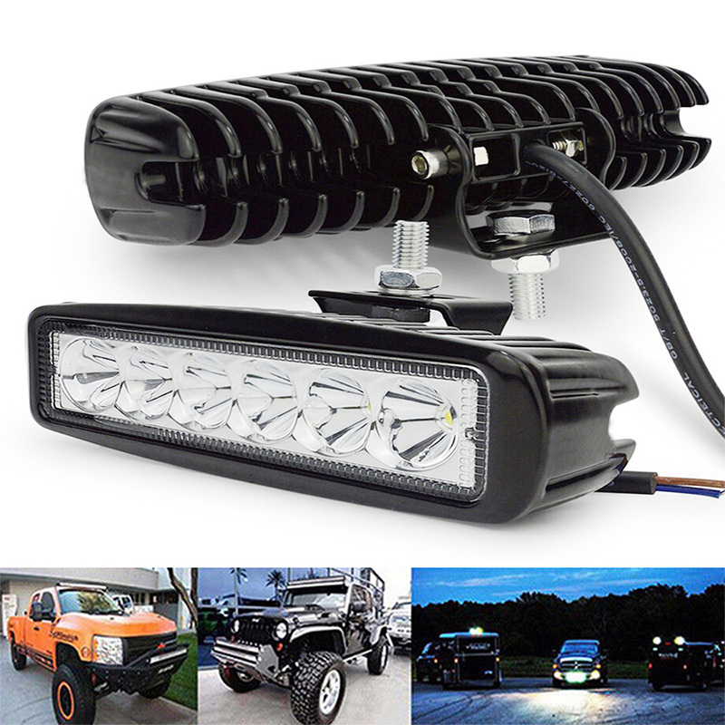 6LED Auto Werklamp 18w Spotlight Hoge Heldere LED Aluminium Waterdichte Auto Offroad SUV Truck Koplampen Rijden lamp 12V