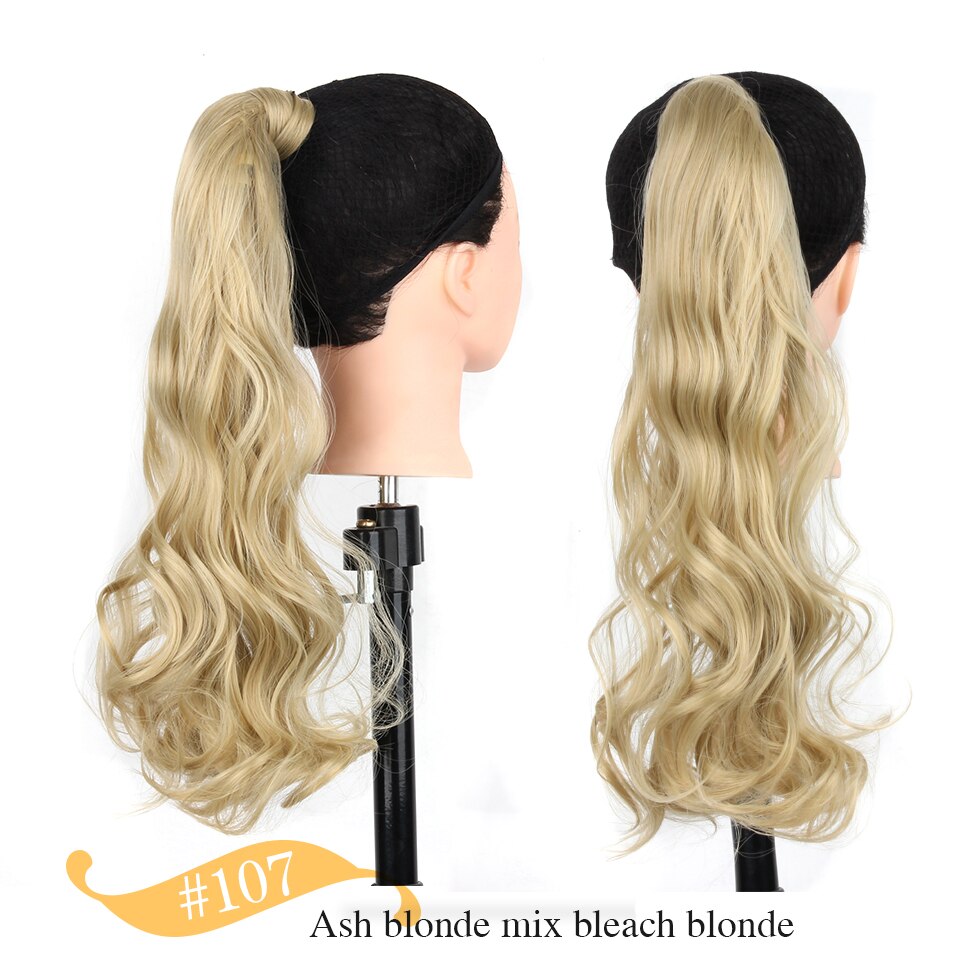 Lange Golvende Wrap Paardenstaart Hair 24 Inch Synthetisch Clip In Haarstukken Binding Paardenstaart Extensions Voor Vrouwen Meisjes: 0019-107