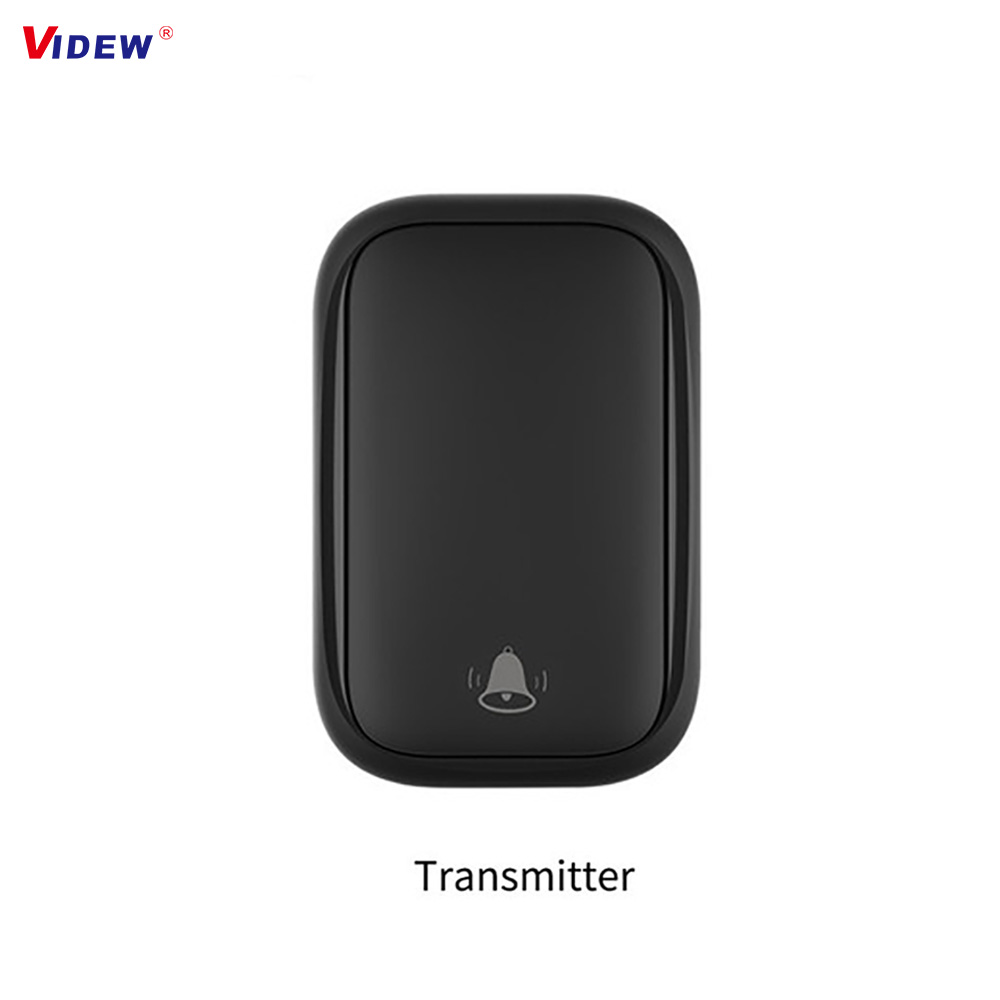 VIDEW Wireless Doorbell Self-Powered Smart Door Bell with Chime Waterproof Home Cordless Ringing DingDong Timbre Call: Button Only-Black / UK Plug