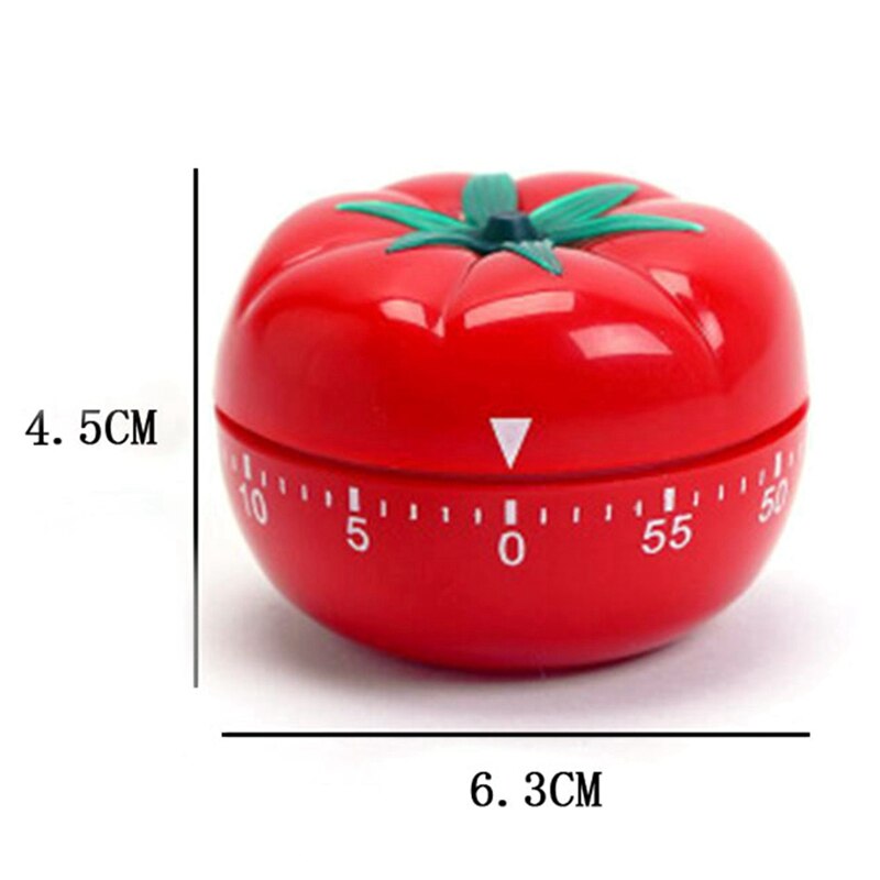 1-60min Tomato Timer Durable Kitchen Mechanical Timer Tomato Shape Countdown Timer Reminder Alarm Clock for Cooking Gadgets