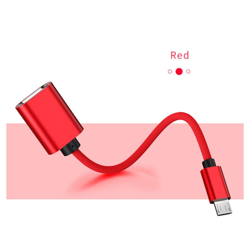 2 Types Type C vers adaptateur USB câble OTG Micro USB convertisseur OTG type-c Micro connecteur câble de données pour ordinateur portable Smartphone Android: red MicroUSB OTG