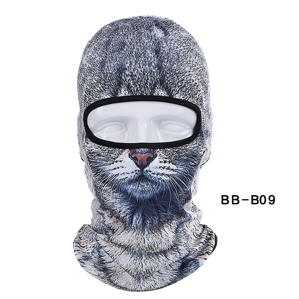 Cagoule animale 3D chien de chat | Vélo, Snowboard, bonnet Skullies, casque, doublure, chapeau d'hiver, masque complet pour femmes et hommes: BB-B09