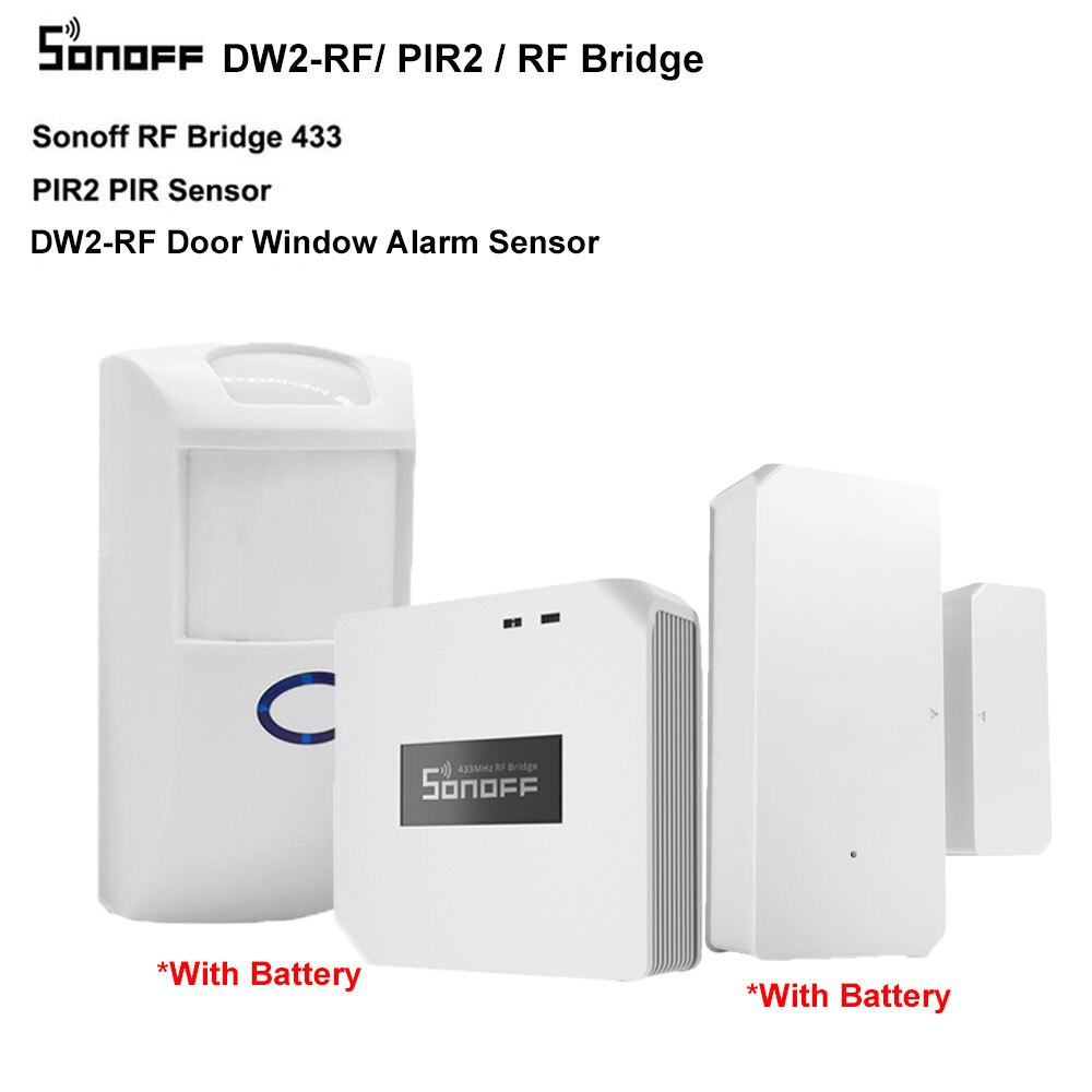 Itead SONOFF DW2 RF 433MHZ capteur de porte/fenêtre sans fil PIR2 capteur de mouvement sécurité à domicile intelligente fonctionne avec le pont SONOFF RF: DW2-RFPIR2 RFBridge