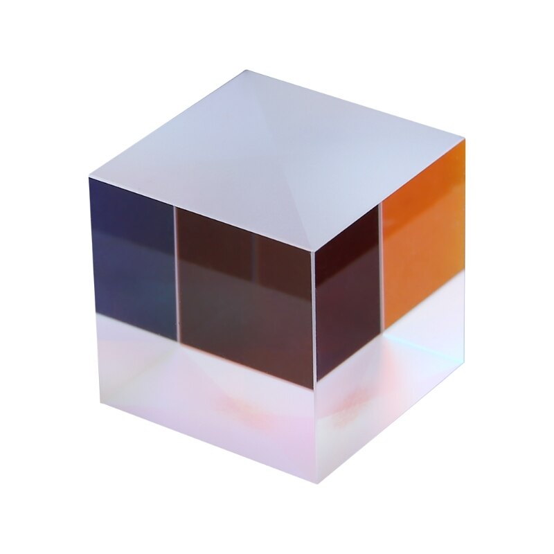 Colorful Combiner Splitter Cross Dichroic Cube RGB Prism Optical Glass Triangular Prism for Teaching Light Spectrum Physics 20mm
