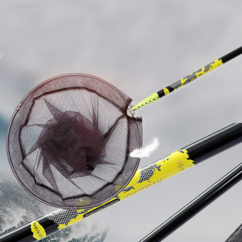 Fiskenet fisk landingsnet foldbart sammenklappeligt teleskopisk stanghåndtag holdbart mesh