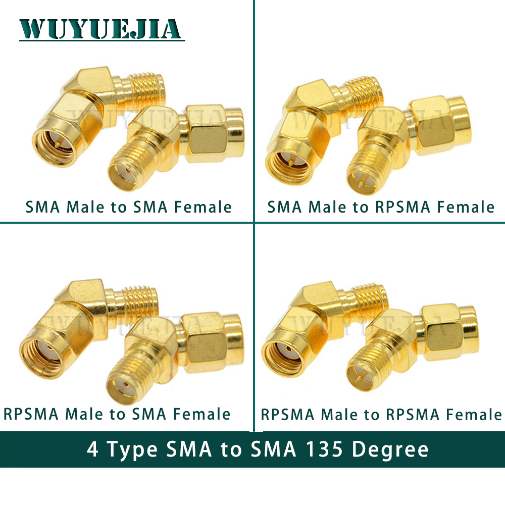 SMA To SMA Male Female Straight Connector 90 Degree Right Angle 135Degree Tee Type 3 Way Splitter RPSMA To RPSMA Male Adapter RF