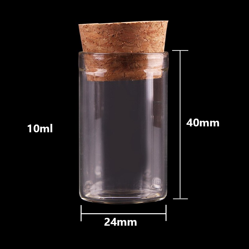 5ml/10ml/12ml små reagensglas med prop-flasker bittesmå glasflaske krukker hætteglas diy craft 50 stk.: 10ml