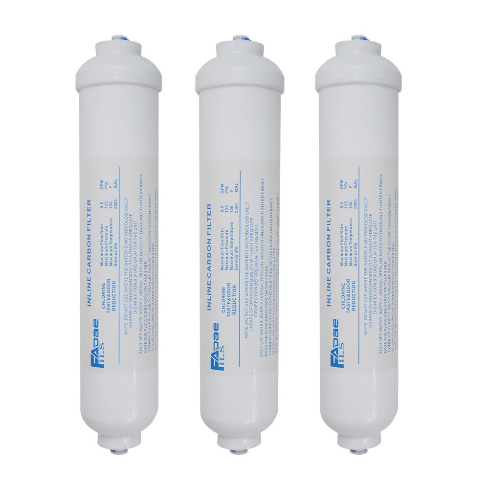 2"x10" In-Line External water filter compatible with 1/4" Fridge Freezer -3PCS