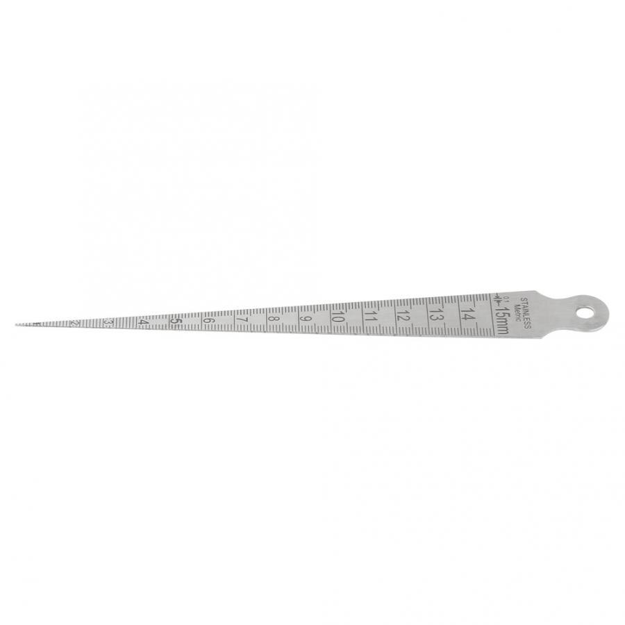 1pcs 0-15mm Stainless Steel Wedge Welding Taper Feeler Gauge Ruler Hole Inspection Tool