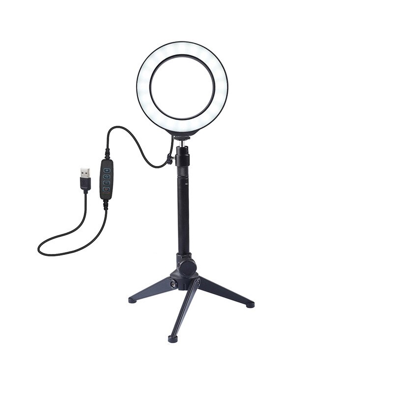 LED Selfie remplir anneau lumière Dimmable appareil photo téléphone anneau lampe avec trépieds de Table pour maquillage vidéo en direct Studio photographie accessoire