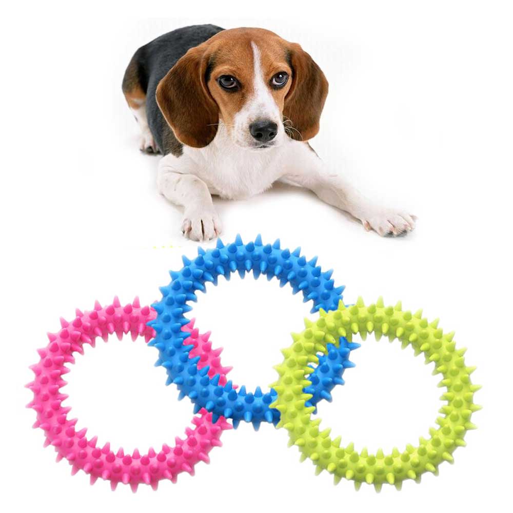 Pet Molar Toys Dog Biting Ring Toy Soft Molar Rubber Dog Toy Pet Bite Cleaning Tooth Toy Pets Tools Increase The Intelligence