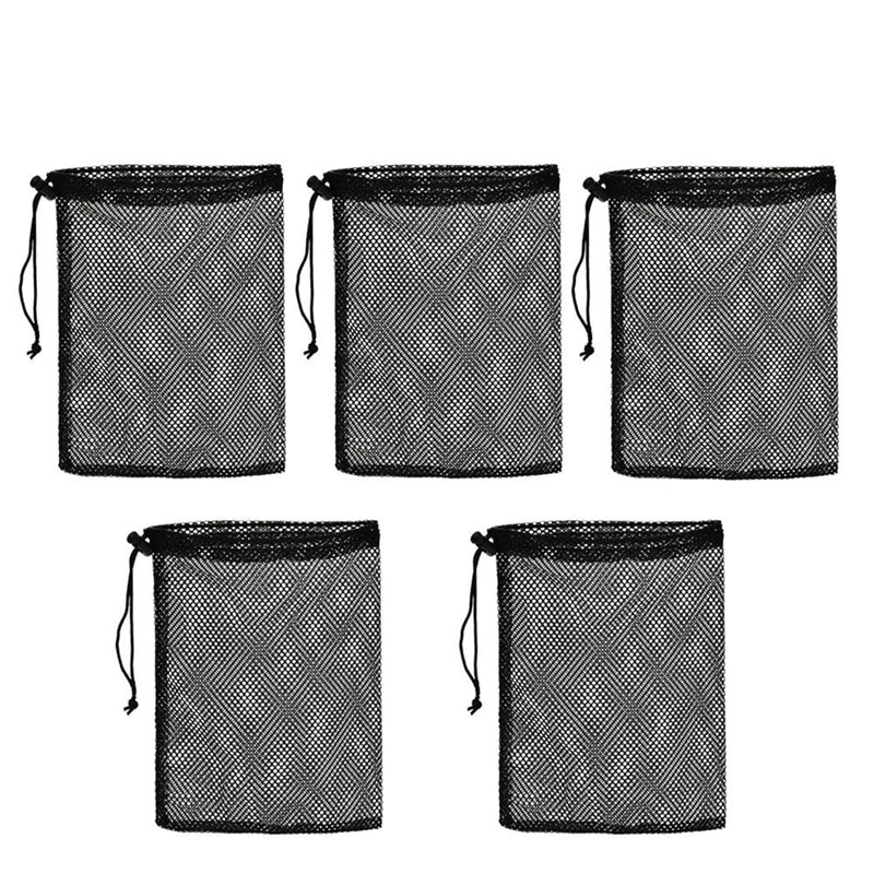 5 Pcs Nylon Mesh Nets Bag Pouch Golf Tennis Carrying Holder Storage Bags Golf Accessories