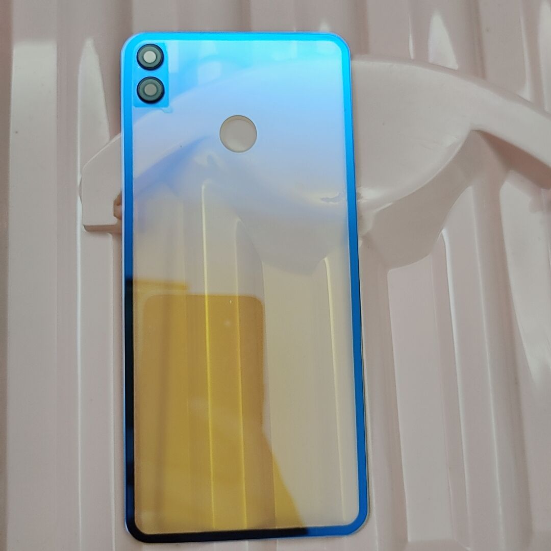 For Huawei Honor 8X Back Battery Cover Glass Panel Rear Door Housing Case With Camera Lens For Honor 8X Back Cover JSN-L21: BlueClear With Lens