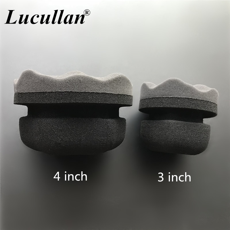 Lucullan-Herramientas de vendaje de neumáticos, aplicador de agarre hexagonal, esponja de encerado de neumáticos de mano, facilita los Detalles