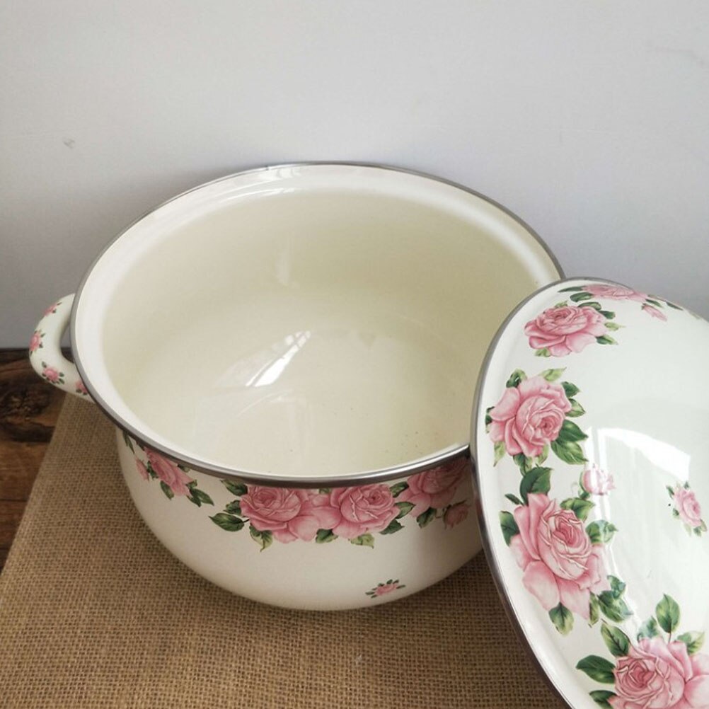 Practical Stew Pot Kitchen Stockpot Enamel Cooking Pot Thickened Stock Pot