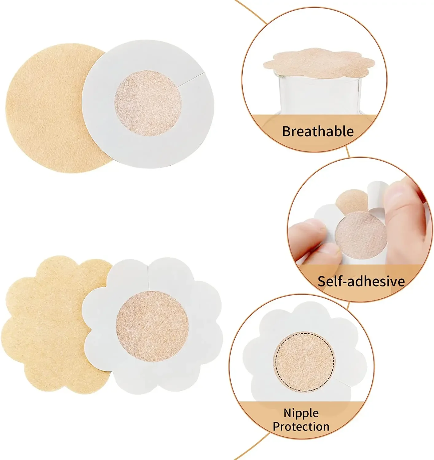 Niet-geweven onzichtbare tepelpasteitjes Borstlift Tape Overlays op BH Stickers Borst Eenmalige tepelhoezen Pads Accessoires