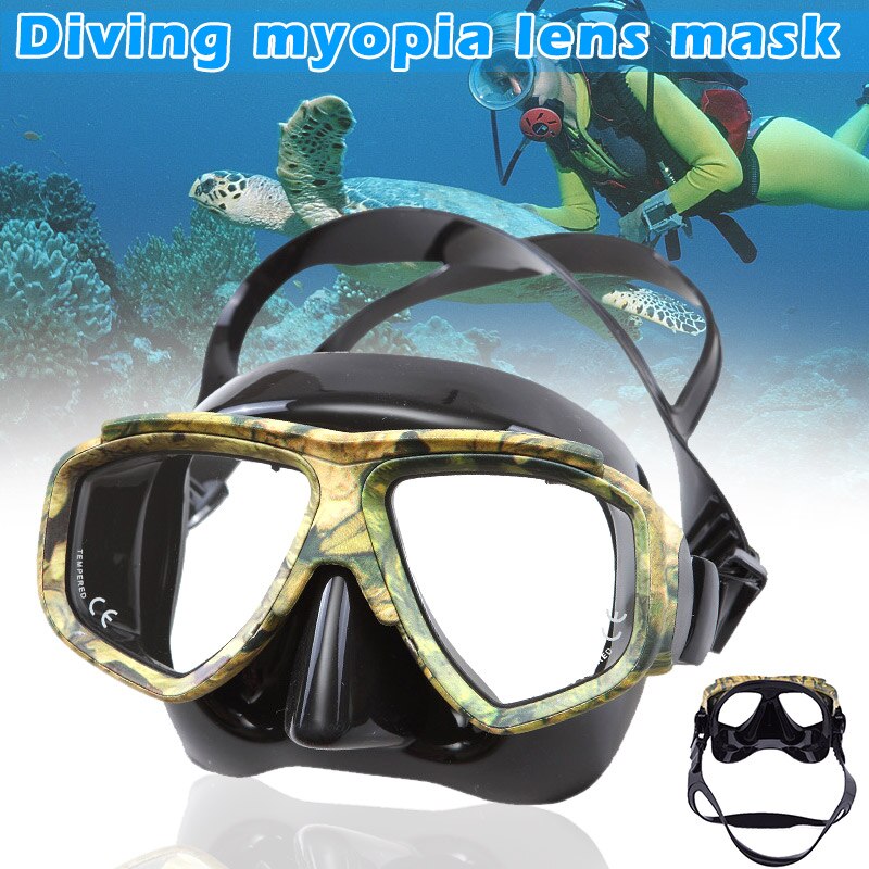 Camouflage Diving Mask - Scuba Snorkel Mask with Myopia Lenses - MC889: Default Title