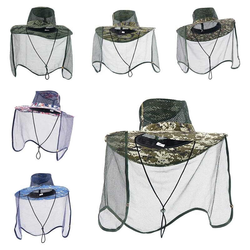 Outdoor Fishing Cap Mosquito Insect Hat Windproof Sunscreen Fishing Hat Breathable Bug Mesh Net Protector Camping