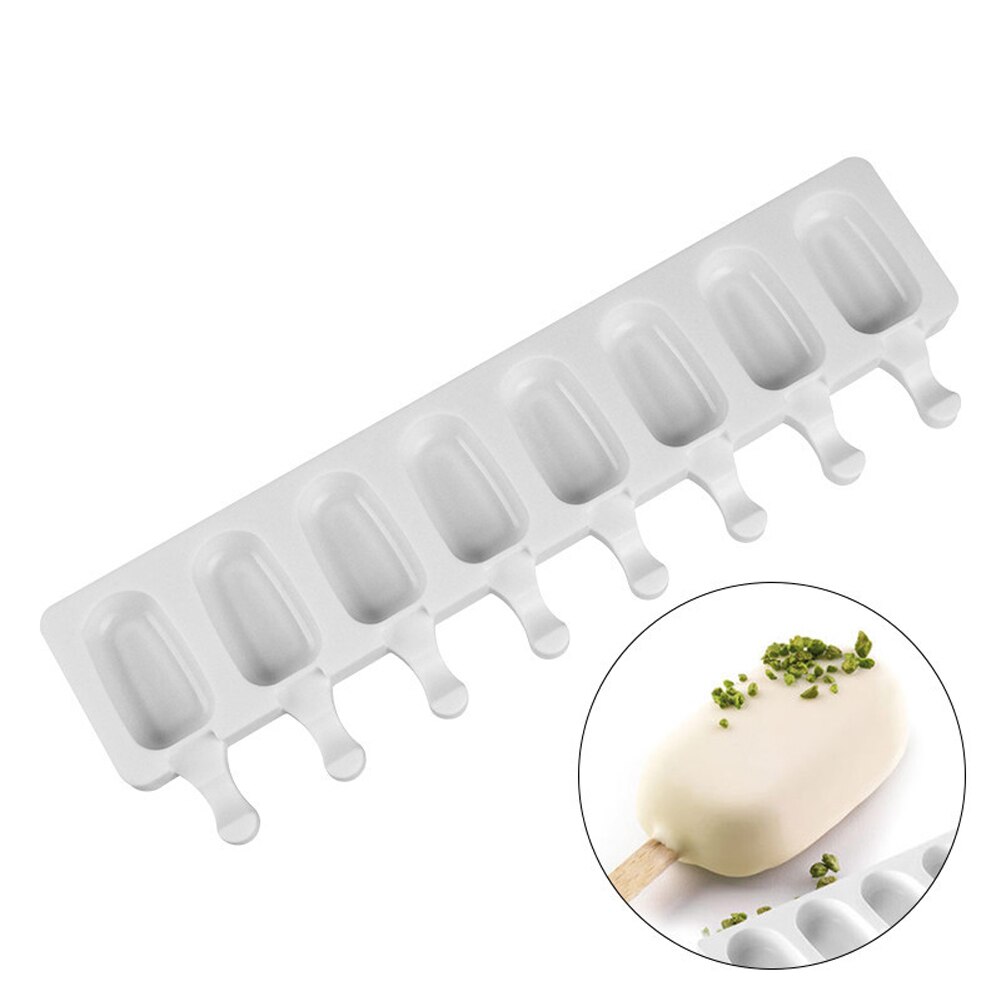 1PC 8 Cell Silicone Frozen Ice Cream Mold Juice Popsicle Maker Ice Lolly Pop Mould