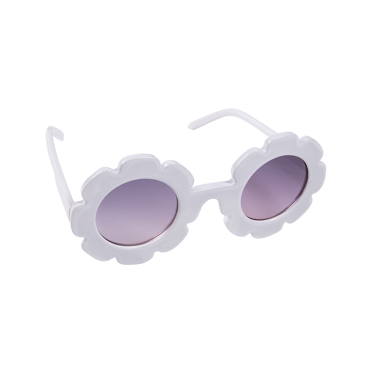 Solblomst kid runde solbriller drenge piger runde  uv400 briller polycarbonatblå lysblokerende briller: Hvid