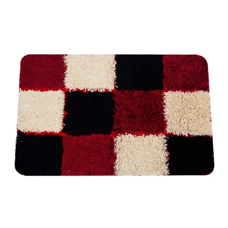 Topfinel slaapkamertapijten matten vloerkleden plaid antislip nordic badkamertapijt waterabsorptie keukentapijten vloerkleed lang pluizig: Wijn-plaid / 60 90cm(23.6 35.4in)