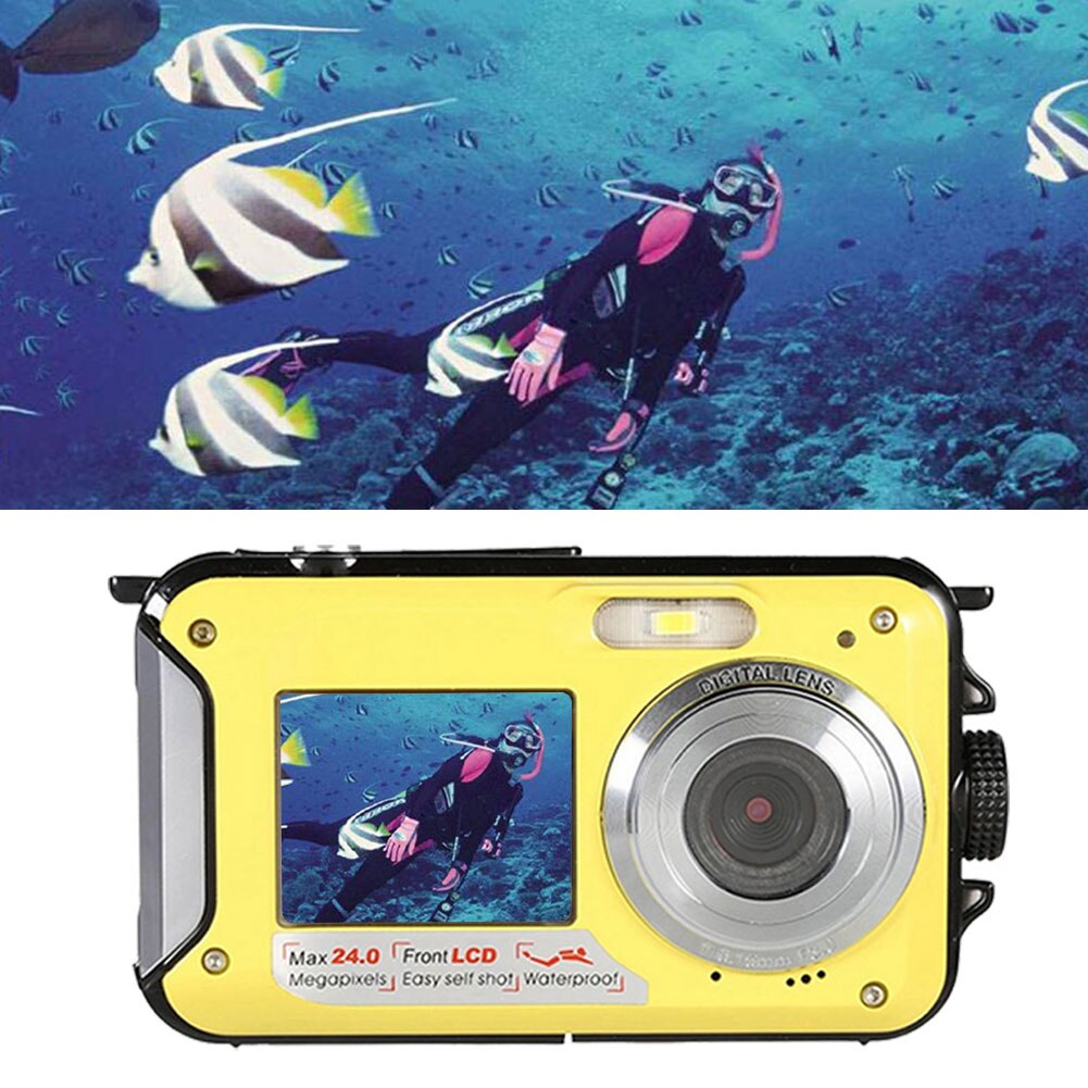 48MP Underwater Waterproof Digital Camera Dual Screen Video Camcorder Point And Shoots For Snorkeling Swimming Surfing Drifting