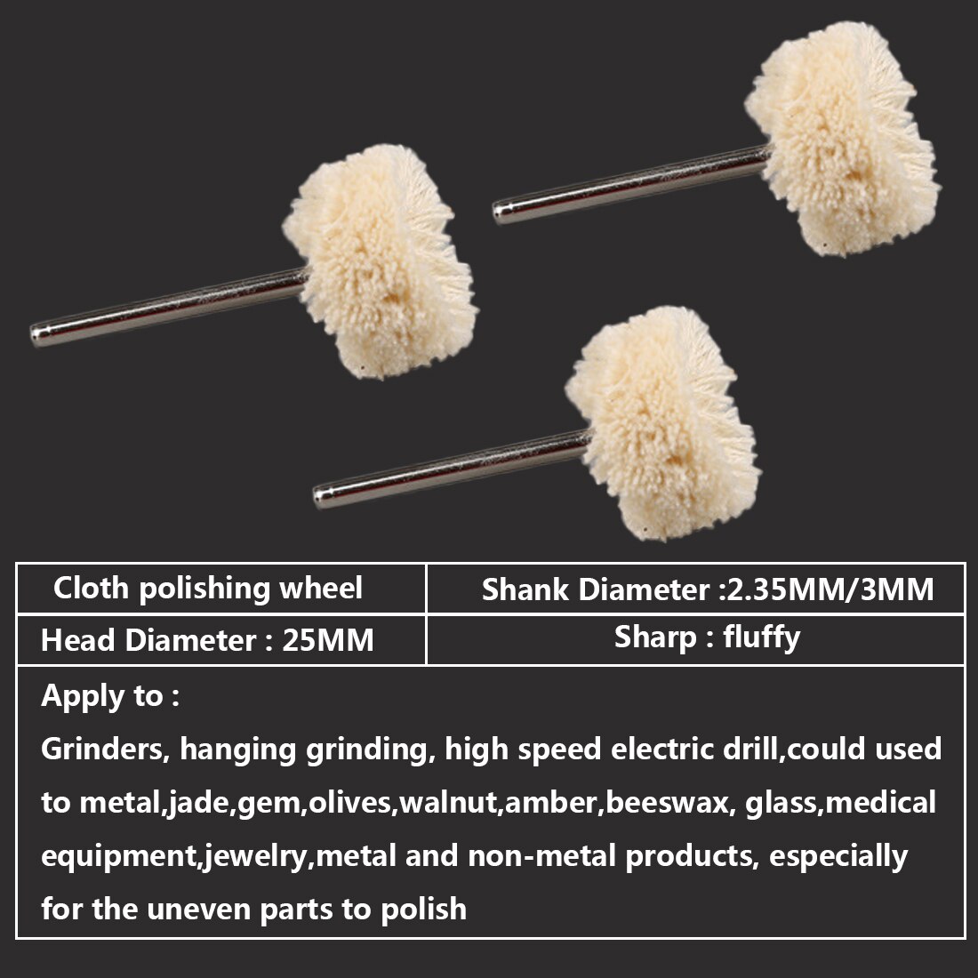 Wool Polishing Wheel With 2.35MM/3.0MM Shanks 10pc... – Grandado