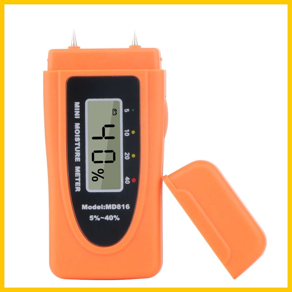 MD816 Hout Bamboe Katoen Papier Digitale Vochtmeter Tester Timber Vochtige Detector Lcd Twee Pin