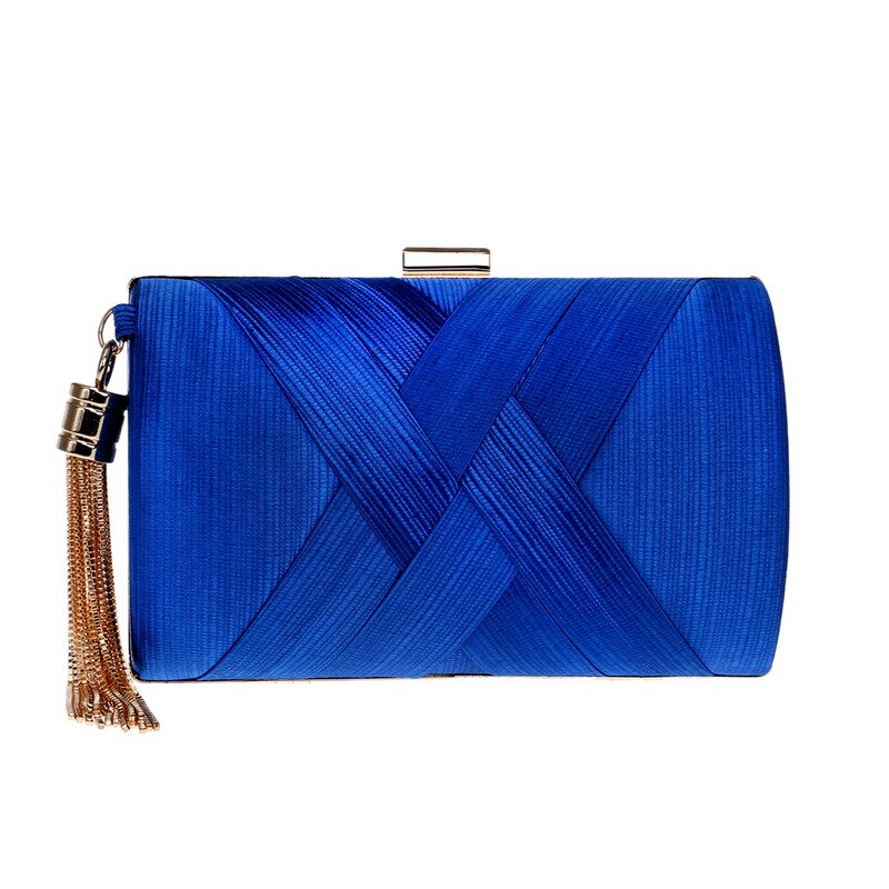 Avondtasje Kwastje Clutch Bags Schoudertas Vrouwelijke Zijde Banket Avondtassen Jurk Handtas Portemonnees En Handtassen: Blauw