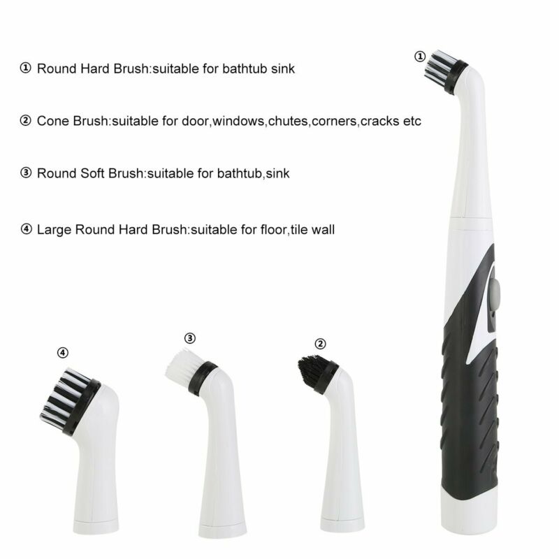 4 Heads Super Sonic Scrubber Cleaner Multifunctional Electric Brush House Dust Helper Kitchen Household Cleaner Brush