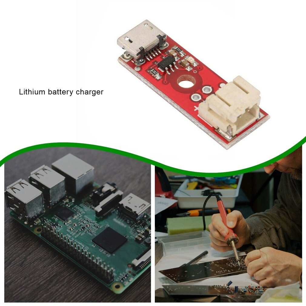 Lipo Charger Basic Micro-Usb 3.7V Lithium Battery Charger 500Ma Mcp73831T Chip Battery Connector Micro-Usb Connector
