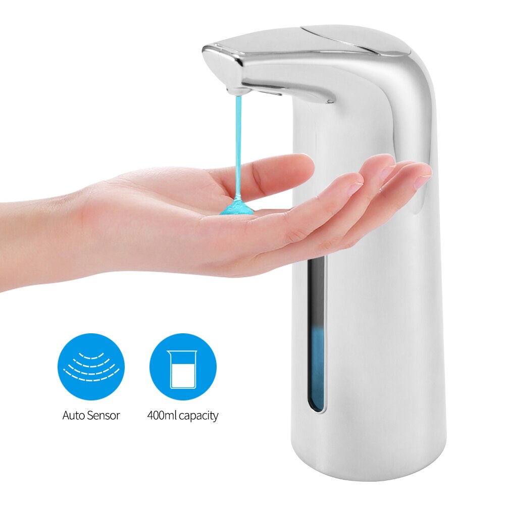 Automatic Foam Soap Dispenser Induction Liquid Hand Washing Machine Intelligent Foam Touchless Infrared Sensor: Silver