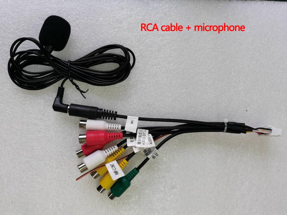 XYlink Microphone USB GPS Rear View Camera RCA Output AUX SIM Card Slot Radio Converter 4G Power Cable For Car Navigation stereo: RCA with mic
