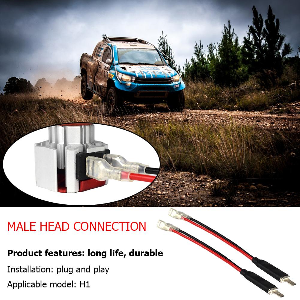 1 Pair Headlight Adapter Cables High Male Plug Single Diode Converter Cables for H1 LED HID Headlight Bulb