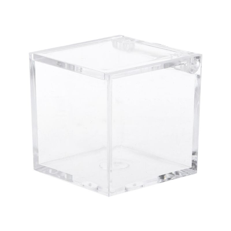 Transparent Cube Wedding Favor Candy Box Plastic Transparent Clear Boxes Christmas Baby Shower: 6x6cm