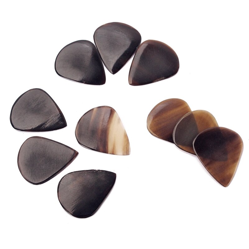 10 pièces à la main corne guitare médiator pour guitare Manduolin Banjo ukulélé basse 0.8 -- 1.2mm