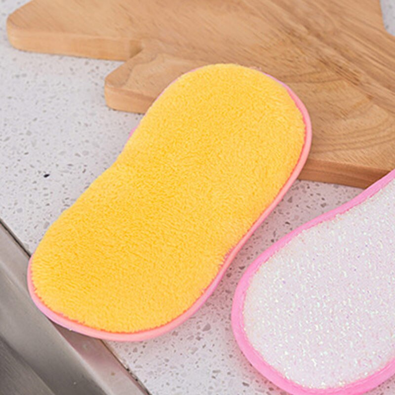 Dish Towel Bamboo Fiber Kitchen Cleaning Tool Cloths Double Sided Antibacterial Dishcloths Washing Scrubbing Sponges: Yellow