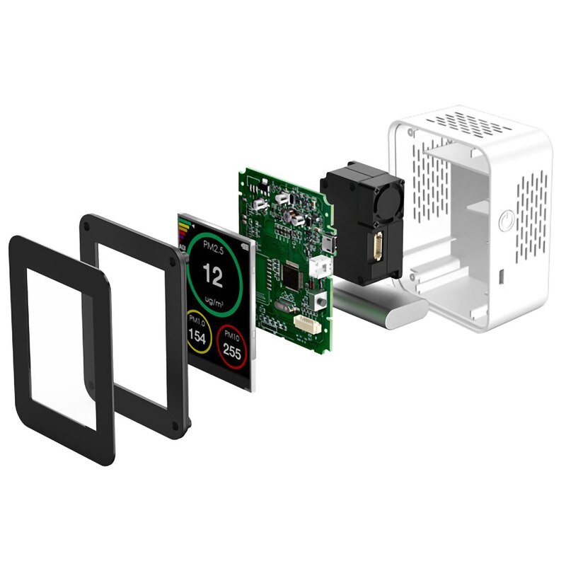 Luchtdetector  pm2.5 neveldeeltjesdetector  pm1.0 detecteert  pm10 stofdeeltjesinstrument