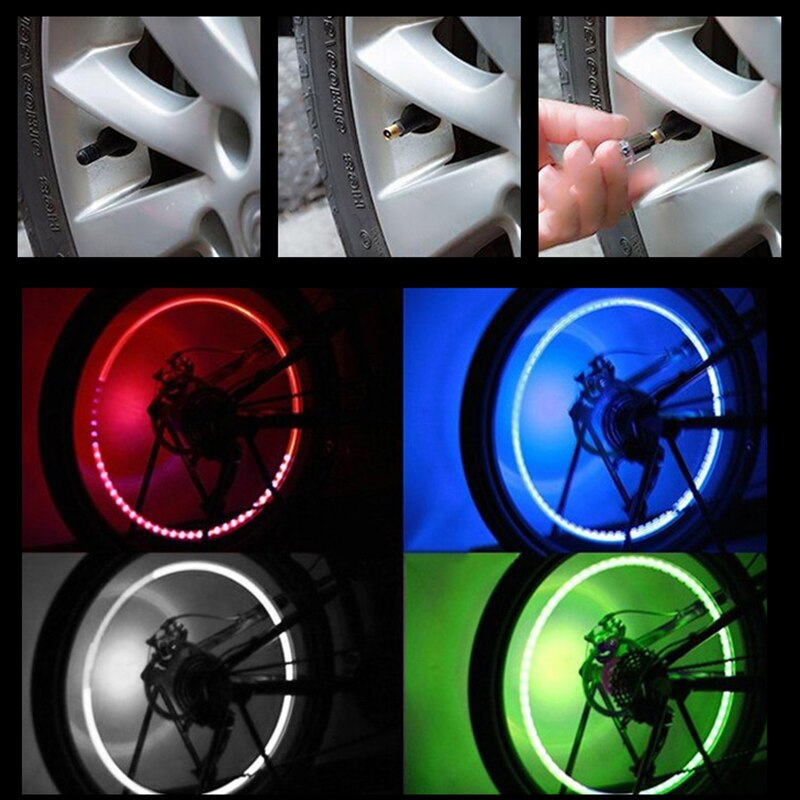 Capuchons de roue LED pour voiture, vélo, cyclomoteur, moto, 1 pièce