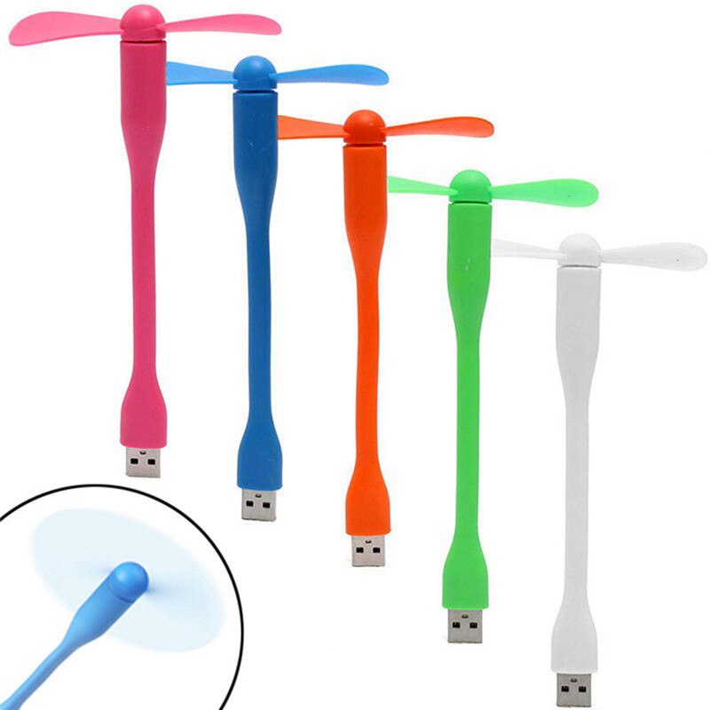 10pcs Cute Portable Flexible Mini USB Fan Bendable removable USB Gadgets Low power for Power bank PC laptop USB Gadget Cool