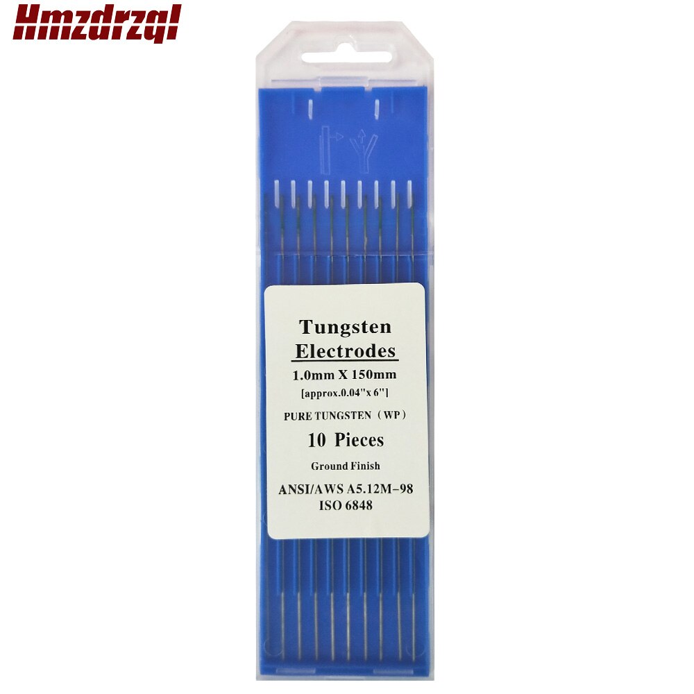WP 10 pièce couleur verte 1.0mm * 150mm (Approx.0.04 ''x6'') pur tungstène électrode tête tungstène aiguille/tige pour Machine à souder