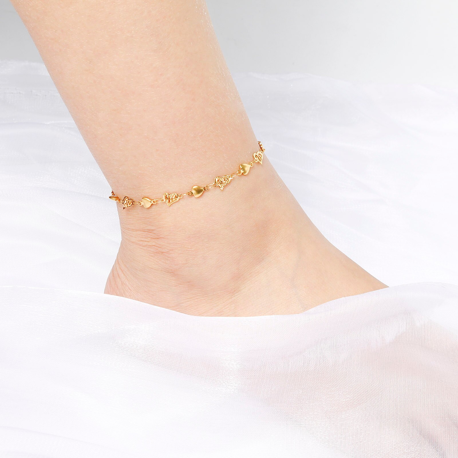 Tobillera de estrella de acero inoxidable para mujer, joyería para el pie, cadena chapada en oro, pulsera, accesorios de de cumpleaños