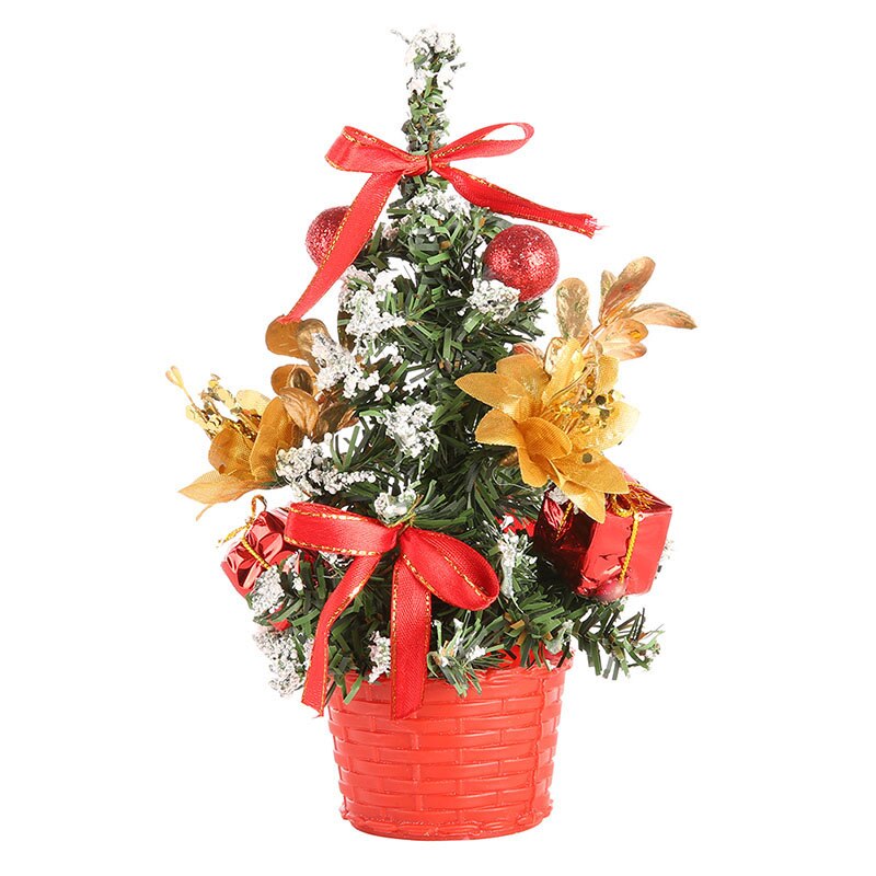 Christmas Party Ornament Mini Tree Decors Desk Table Festival Xmas Decoration: red 20cm