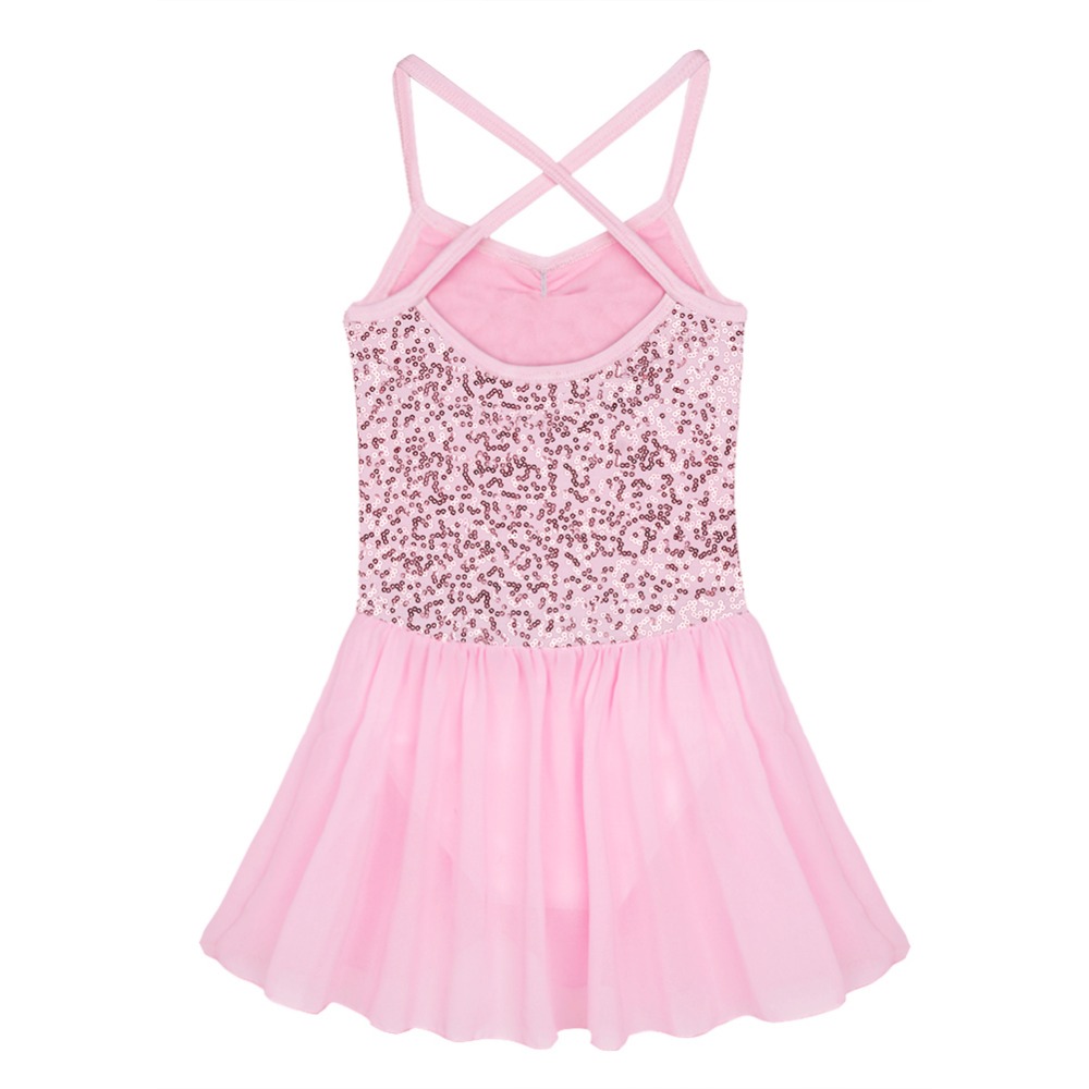 iEFiEL Sequined Sleeveless Princess Ballerina Fairy Party Costume Child Girls Gymnastic Ballet Leotard Tutu Dance Perform Dress